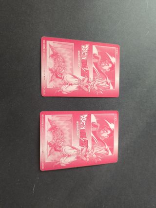 2 cartas Dragon Ball Z plateadas