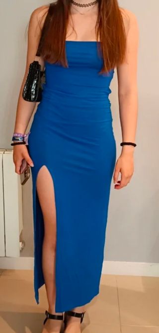 Vestido largo azul Shein - Fiesta.