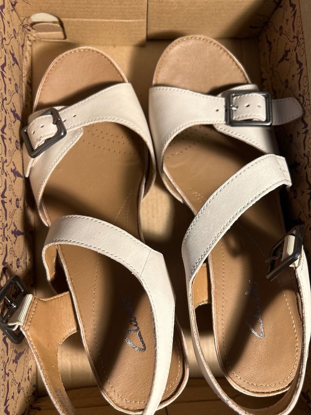 Sandalias Clarks mujer blancas - 37.5