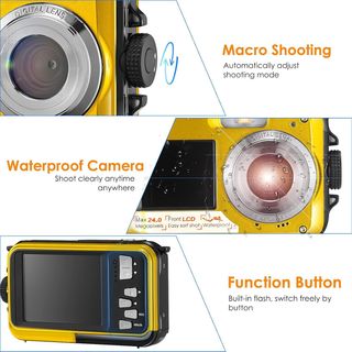 Cámara de Fotos Impermeable Digital 24MP