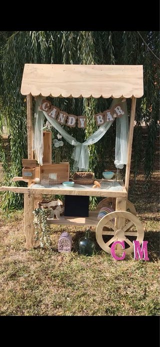 Candy Bar carrito madera