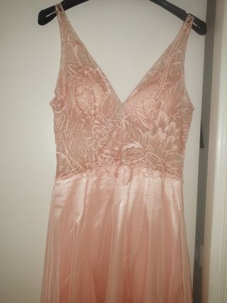 Vestido fiesta rosa palo