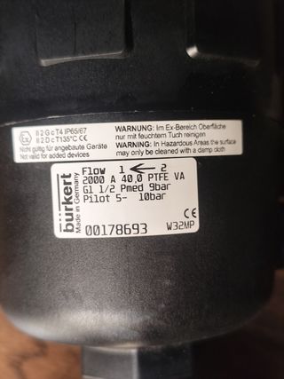 Válvula asiento inclinada Burkert 2Vias