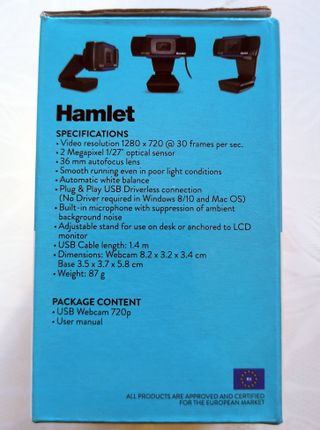 HAMLET HD WEBCAM USB CAMERA 720P CON MICROFONO
