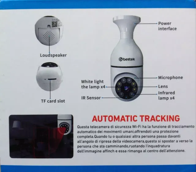 Wifi Smart Camera Sorveglianza Visione Notturna