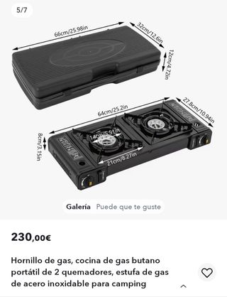 Cocina gas butano portátil 2 fuegos.esta nuevo 