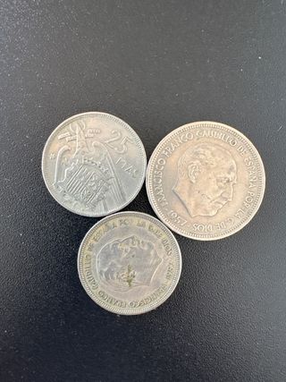 3 Monedas España Franco 