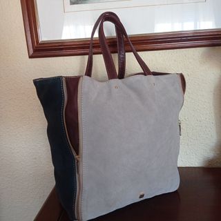 Bolso de piel y ante de Purificación García
