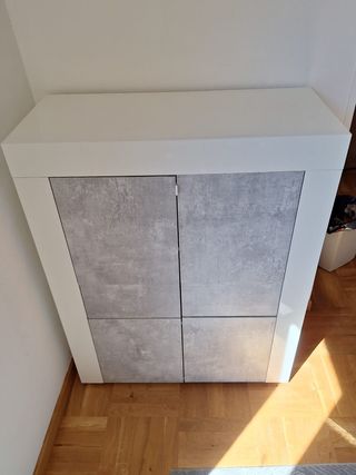 Mobile Bianco laccato e Grigio 2 ante 92x42x115