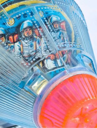Cohete espacial Apollo Z, juguete de hojalata