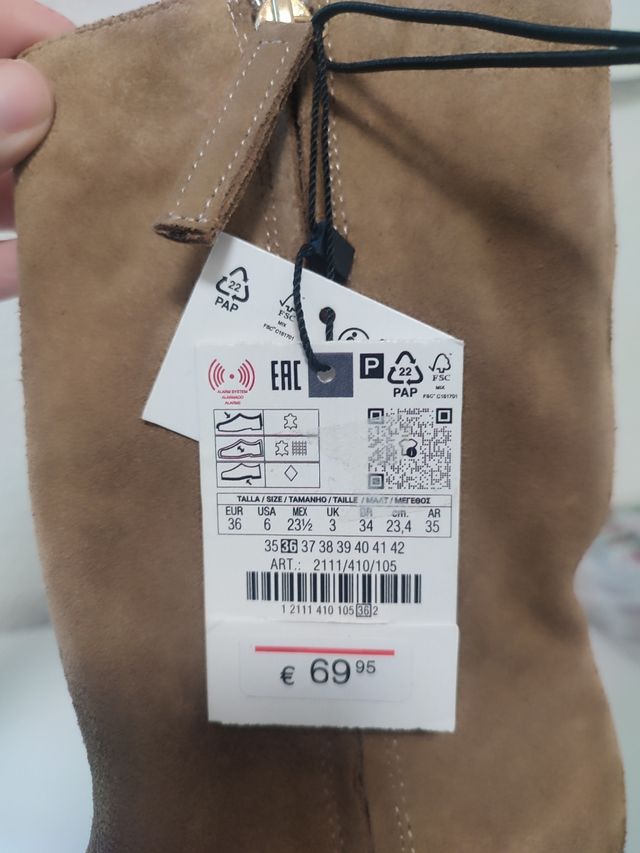 Botines Zara ante, camel