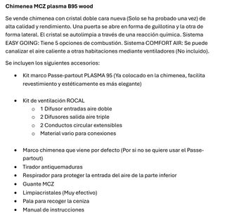 Chimenea MCZ plasma B95 wood (Madera)