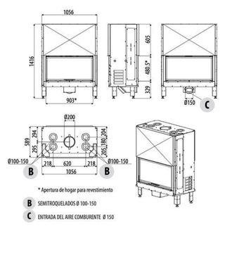 Chimenea MCZ plasma B95 wood (Madera)