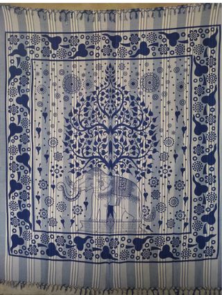 Tapices Mandala - Algodón - Azul y Blanco