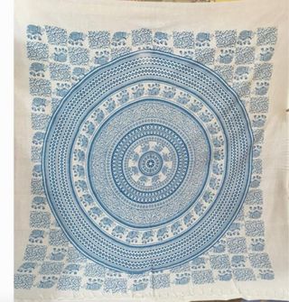 Tapices Mandala - Algodón - Azul y Blanco