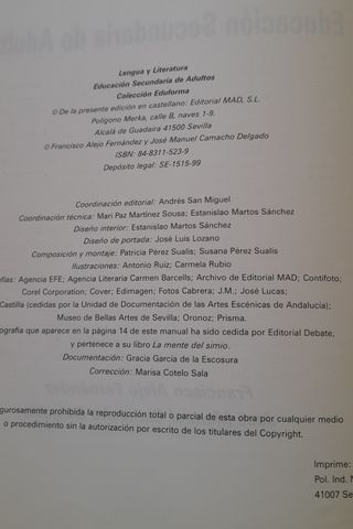 Lengua y literatura. Educación secundaria de ad...