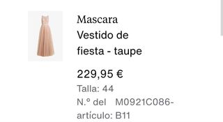 Vestido fiesta rosa palo/nude