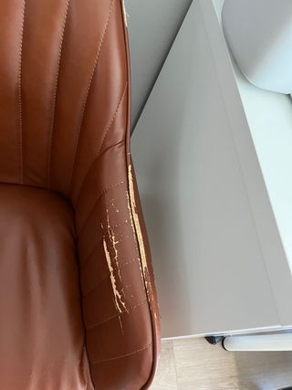 Sillón giratorio escritorio  cognac piel sintética