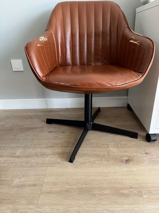Sillón giratorio escritorio  cognac piel sintética