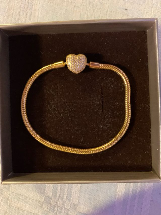 Pulsera corazón oro 18cm