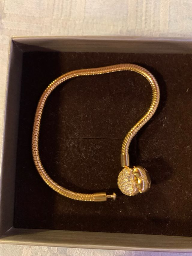 Pulsera corazón oro 18cm