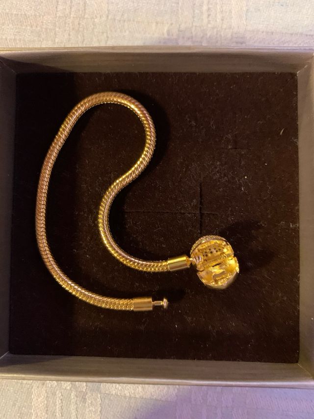 Pulsera corazón oro 18cm