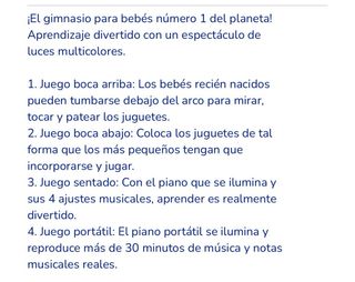 Alfombra/gimnasio de actividades para bebés