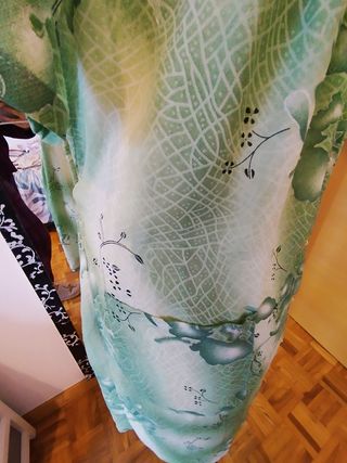 Vestido vintage verde estampado