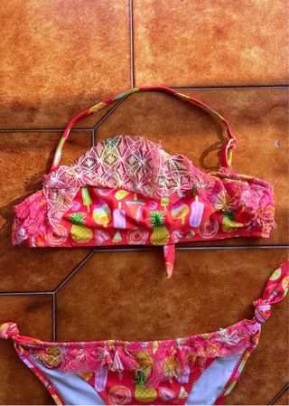 Costume bambina 8 anni fantasia frutta con pizzo