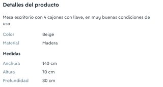 Mesa de oficina con Cajonera con llave.
