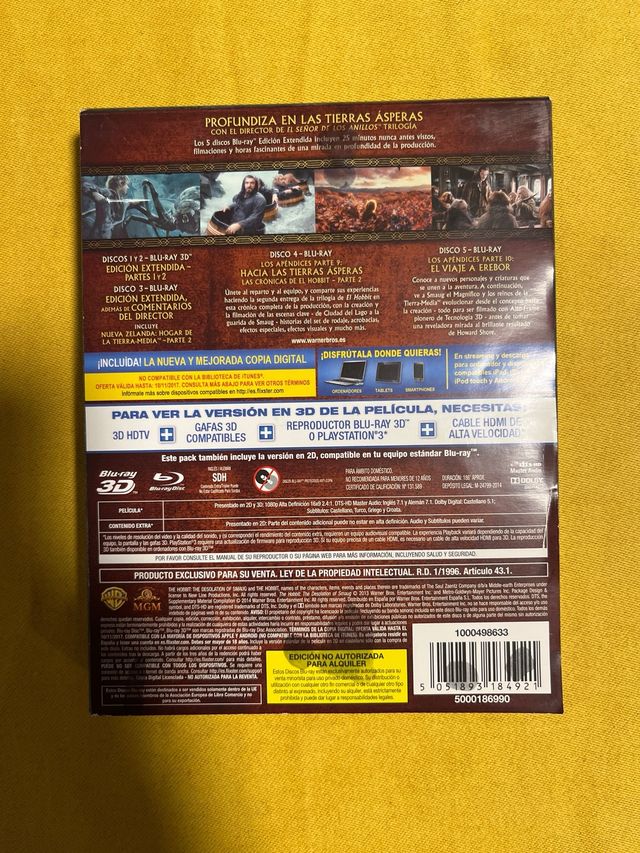 El Hobbit: Edicion Extendida 3D Blu-ray