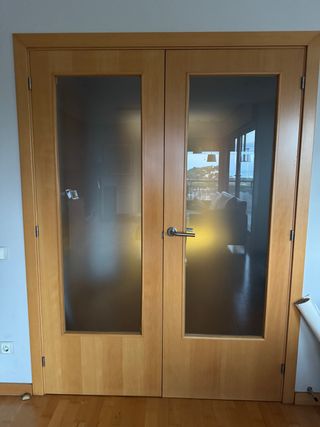 Puerta doble haya cristal