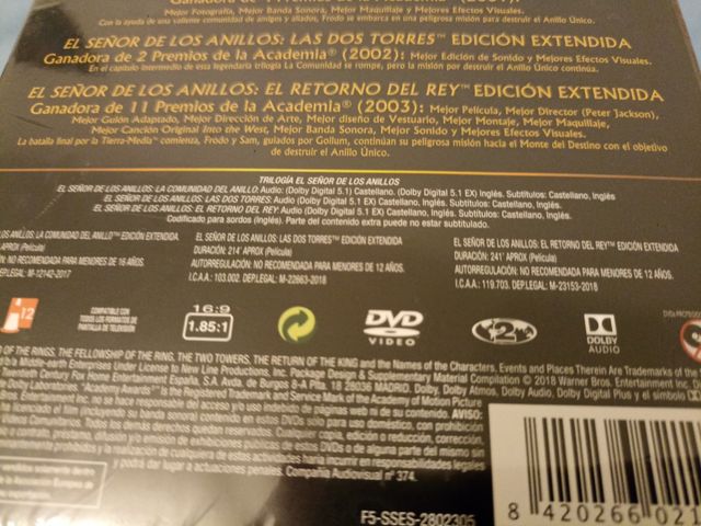 Il Signore degli Anelli, DVD