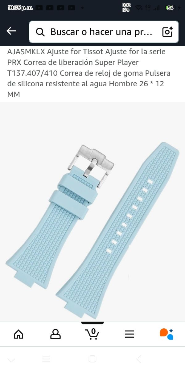 Correa Tissot PRX Azul Claro - 26mm New