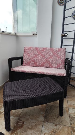 Conjunto jardín mimbre sintético