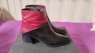 Botines bicolor mujer - Rojo&Negro