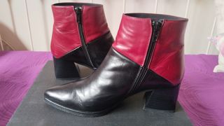 Botines bicolor mujer - Rojo&Negro