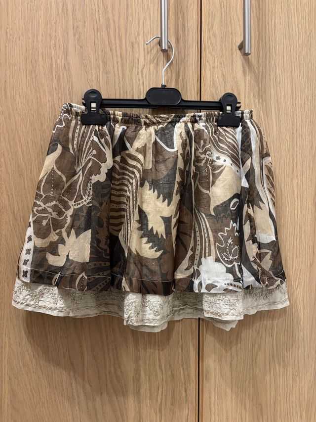 Gonna beige e marrone 