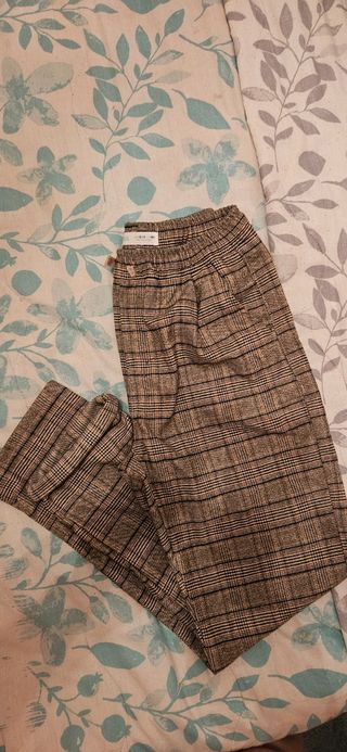 Pantalón Zara cuadros marrón beige - Talla 13-14