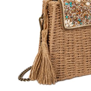 Bolso rafia beige - hecho a mano