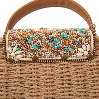 Bolso rafia beige - hecho a mano