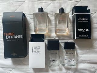 4 botes de perfumes vacíos 2 Chanel & 2 Hermès