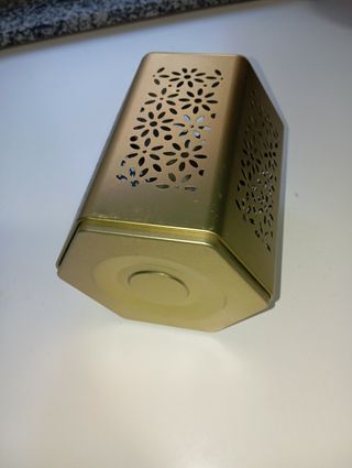 Candelero dorado metal hexagon