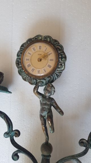 Portacandele antico in bronzo