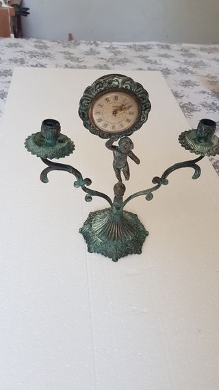 Portacandele antico in bronzo