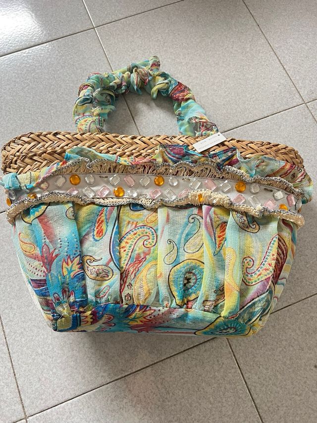 Borsa Paglia estiva multicolor