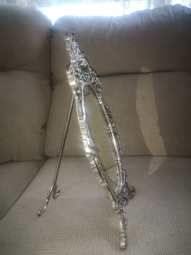 Espejos cornucopia bronce plata. De mesa, grandes