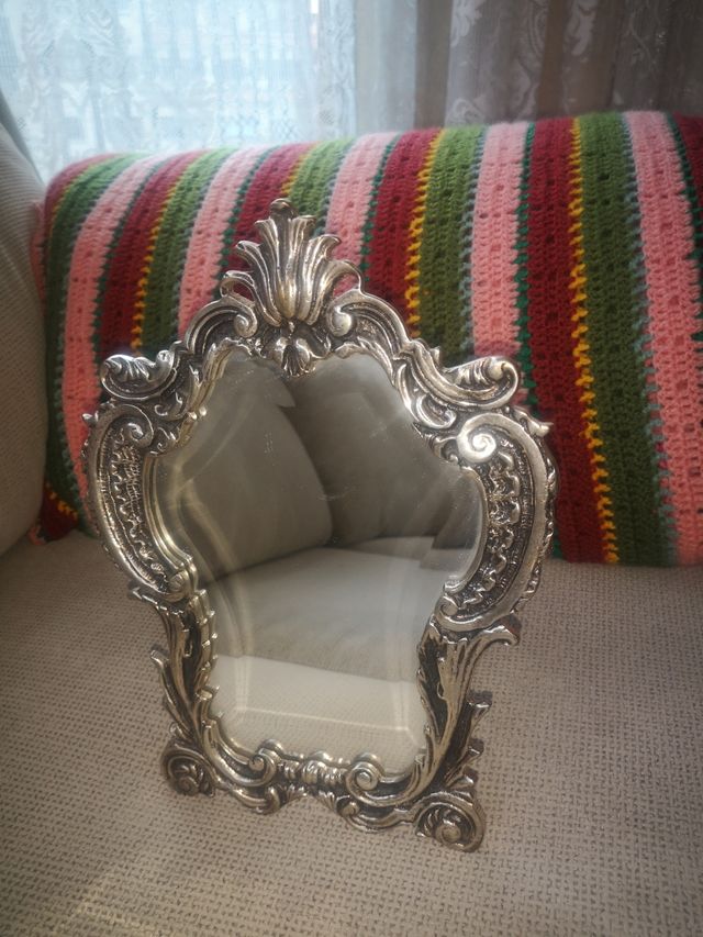 Espejos cornucopia bronce plata. De mesa, grandes