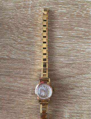 Reloj pulsera de cuerda chapado en oro