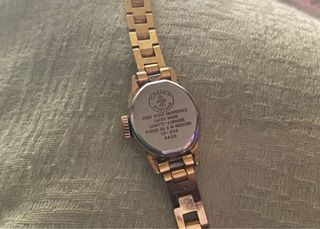 Reloj pulsera de cuerda chapado en oro
